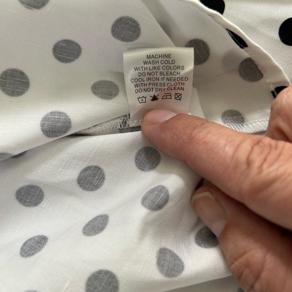 Tyler Boe Women’s One Shoulder Black/White Polka Dot Blouse XS - Picture 5 of 7